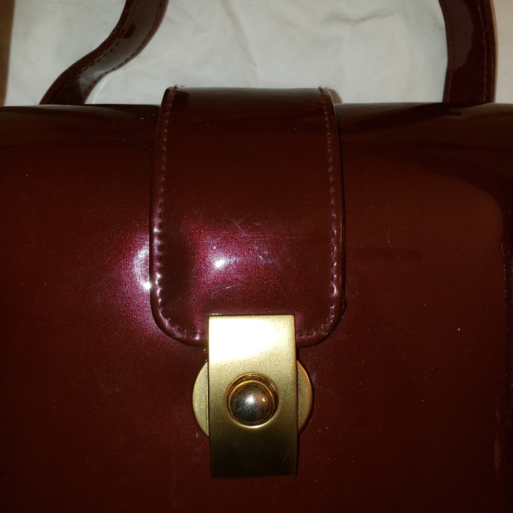 Maroon Patten leather shoulder bag